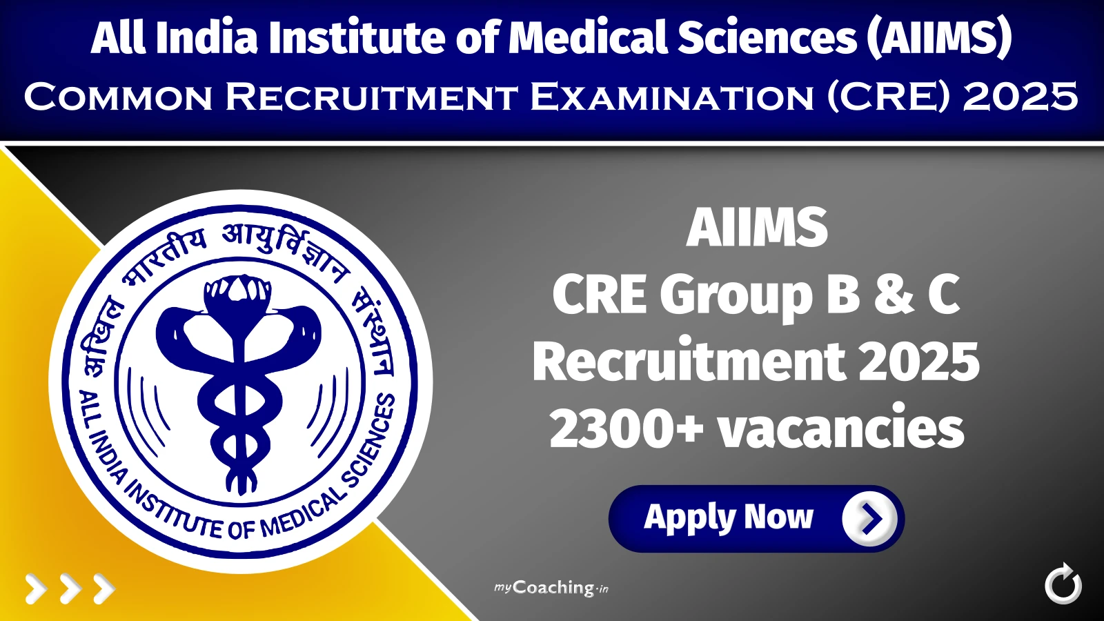AIIMS CRE Group B & C Various Post Recruitment 2025