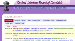 Bihar Police CSBC Constable Admit Card Exam City Details 2025