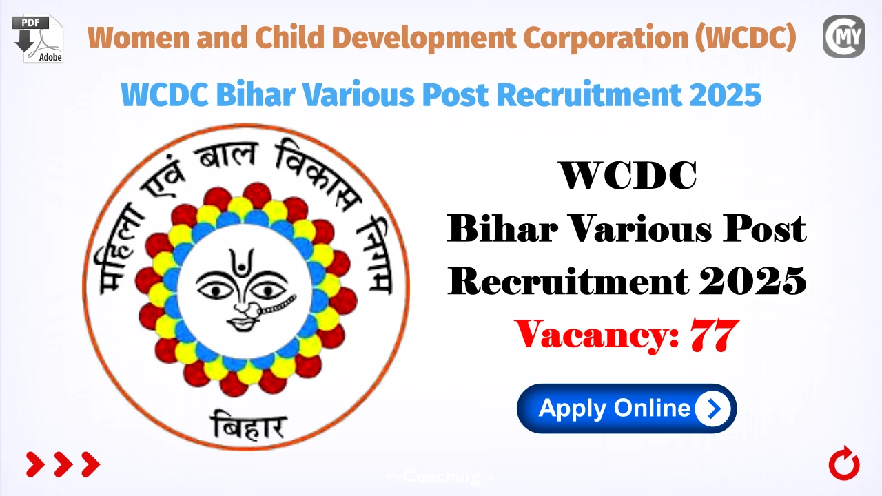 Bihar WCDC Various Post Recruitment 2025