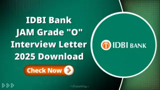 IDBI Bank JAM Grade O Interview Letter 2025