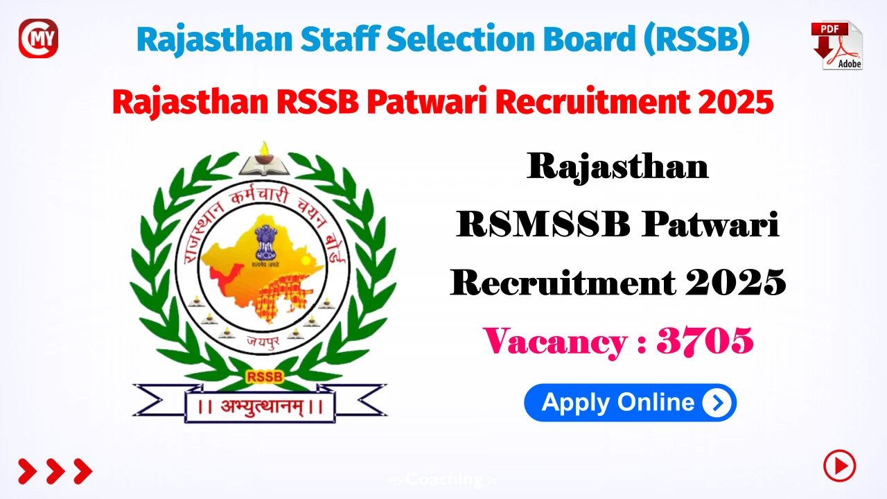 Rajasthan RSMSSB Patwari Recruitment 2025 - RSSB Patwari