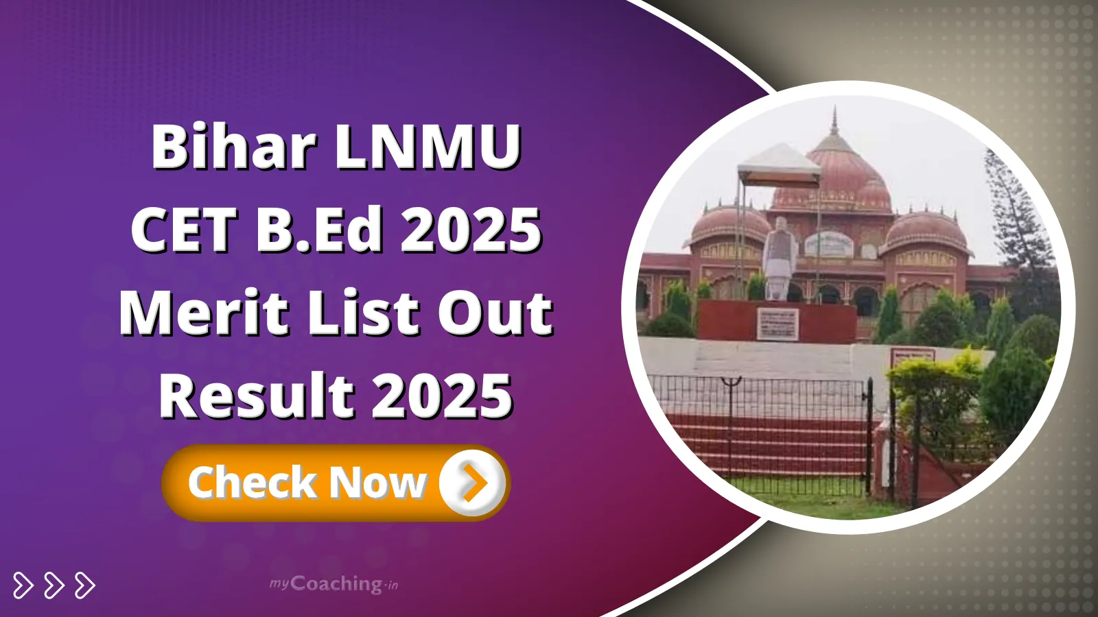 Bihar LNMU CET B.Ed 2025, Merit List, Result 2025