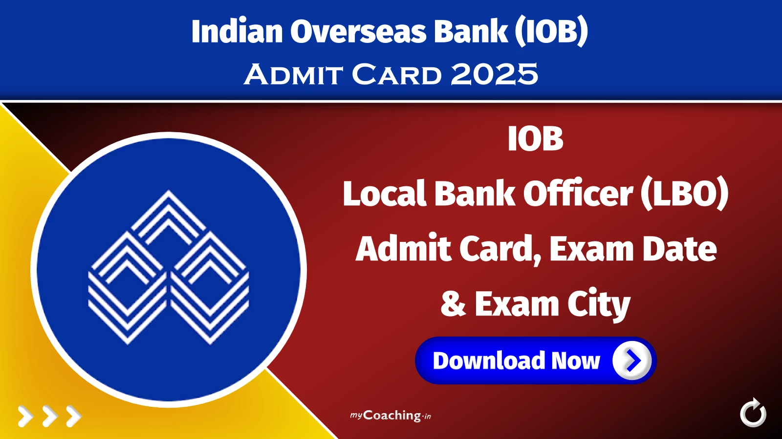 IOB Local Bank Officer LBO Admit Card 2025