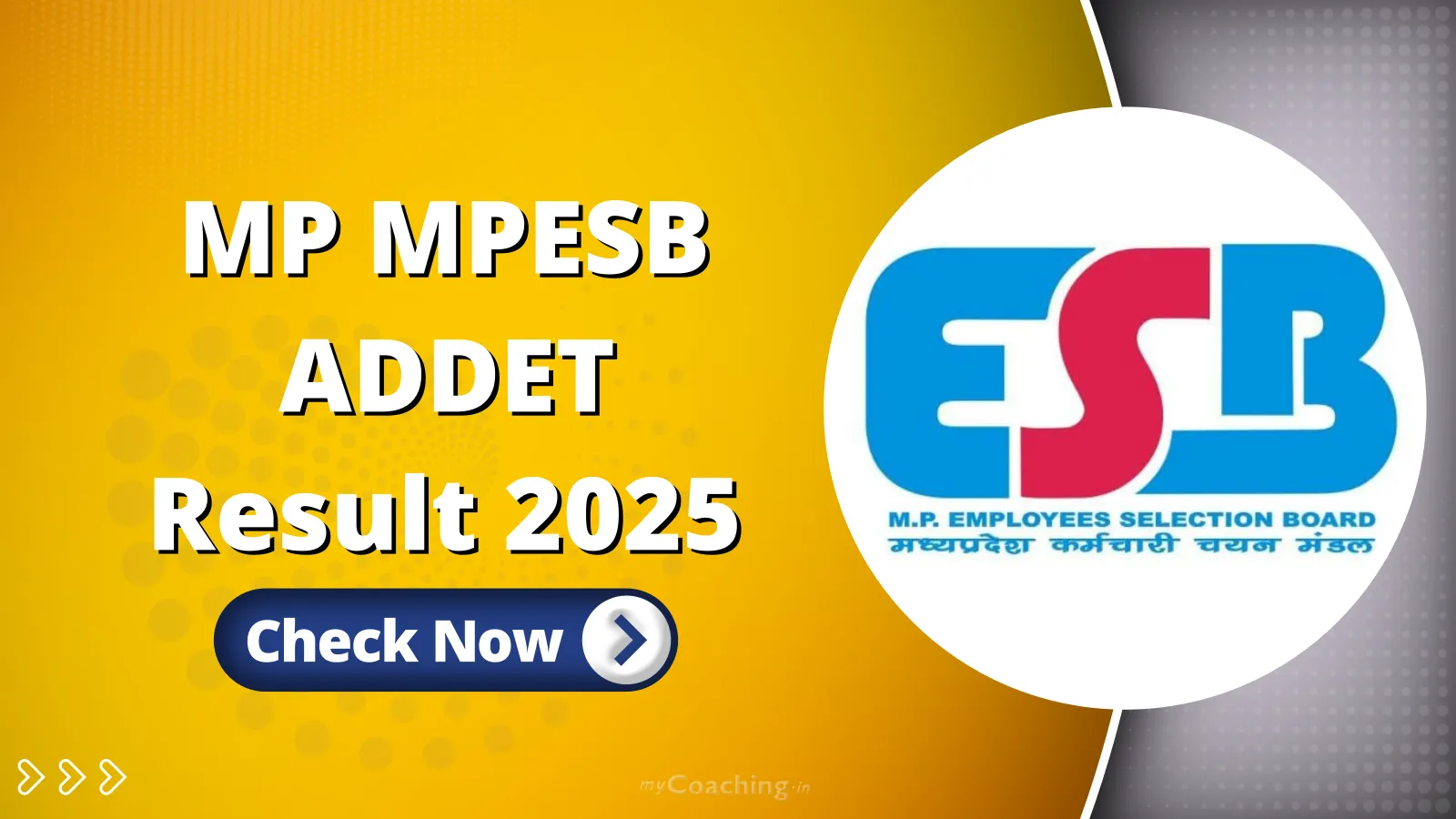 MP MPESB ADDET Result 2025 - Animal Husbandry,Dairy Technology Admission Test Result 2025