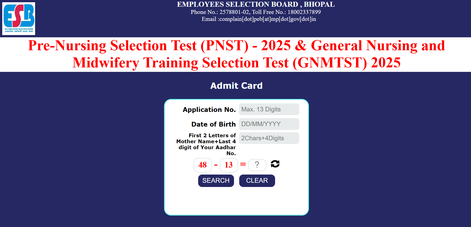 MPESB PNST & GNMTST Admit Card 2025