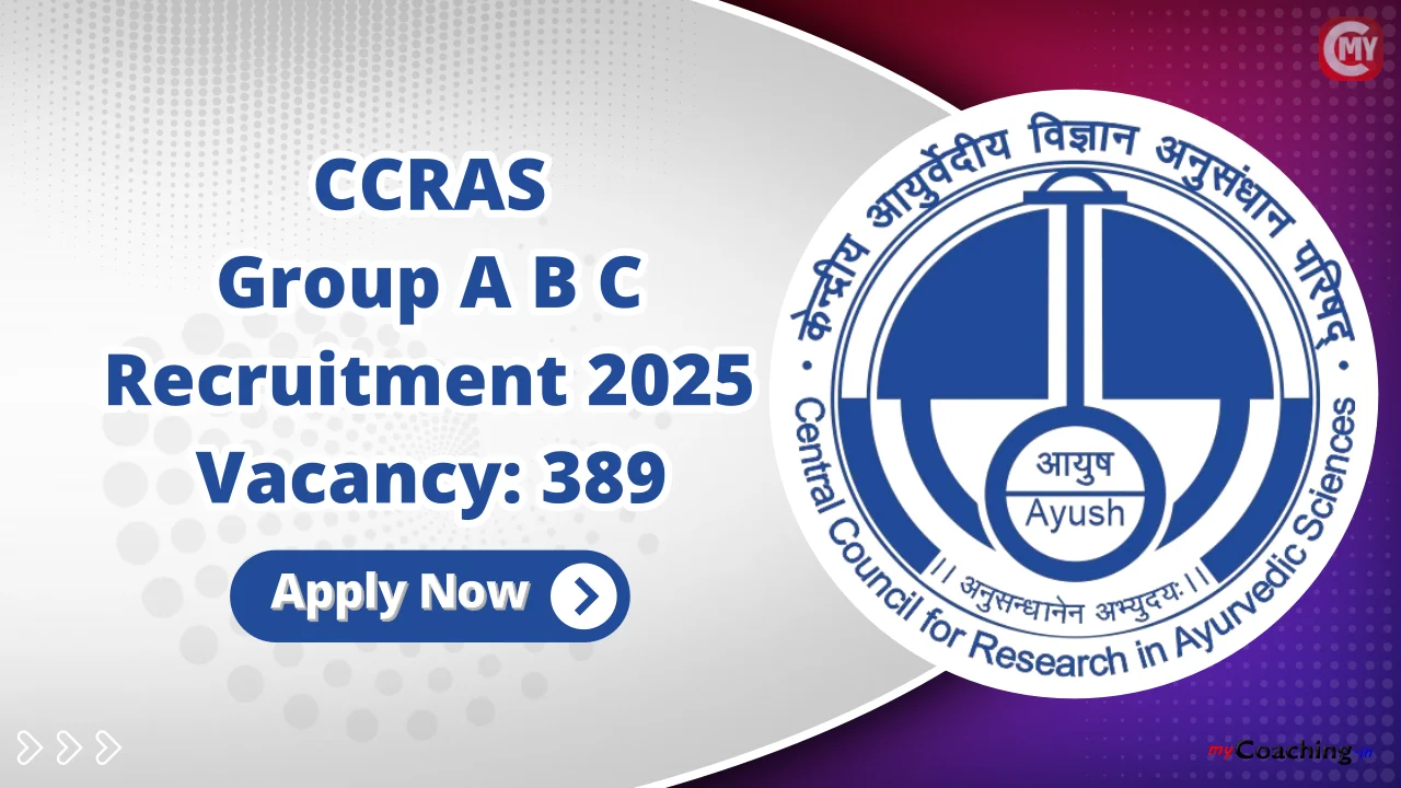Ministry of AYUSH CCRAS Group A Group B Group C Recruitment 2025