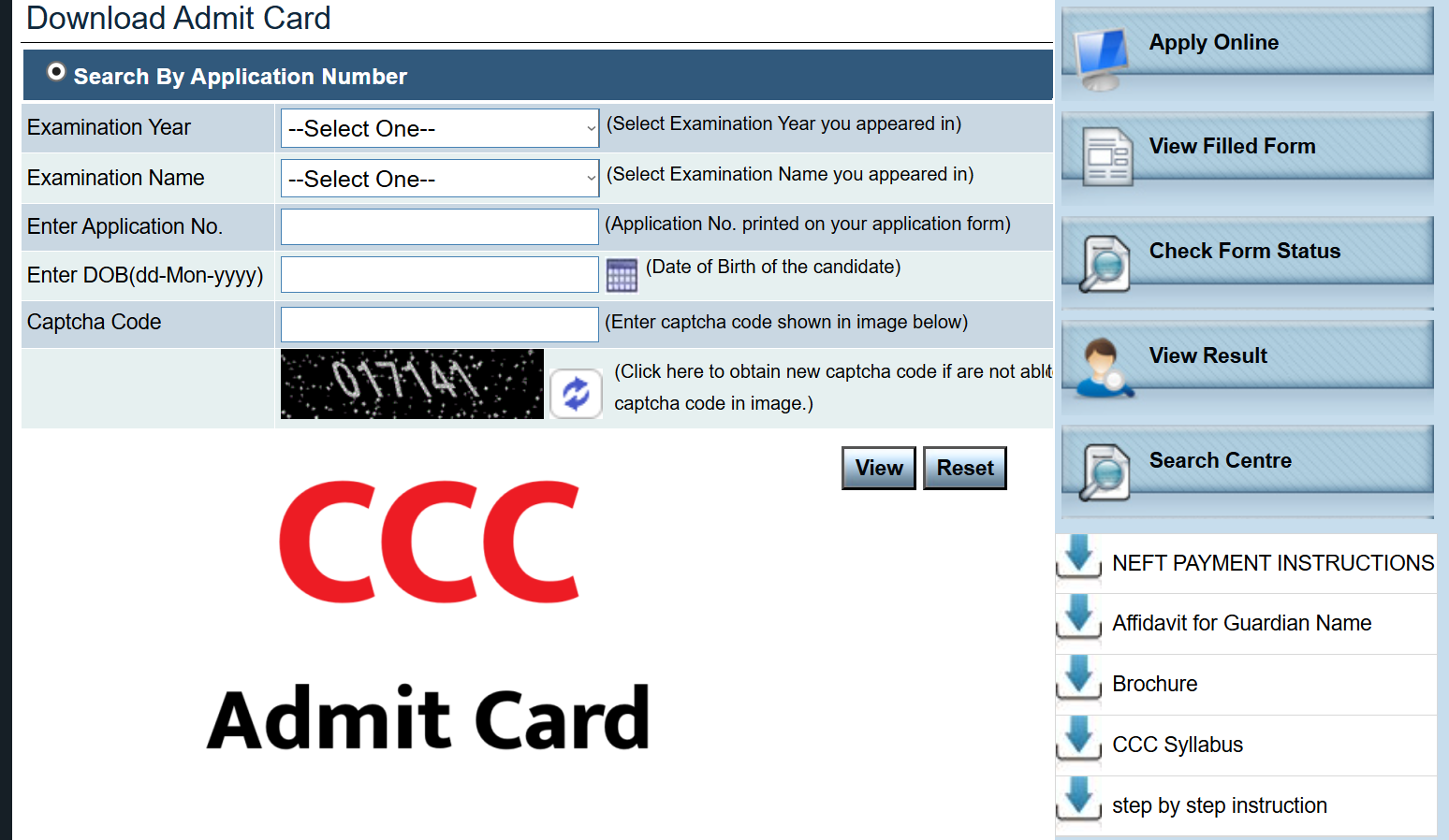 NIELIT CCC Admit Card