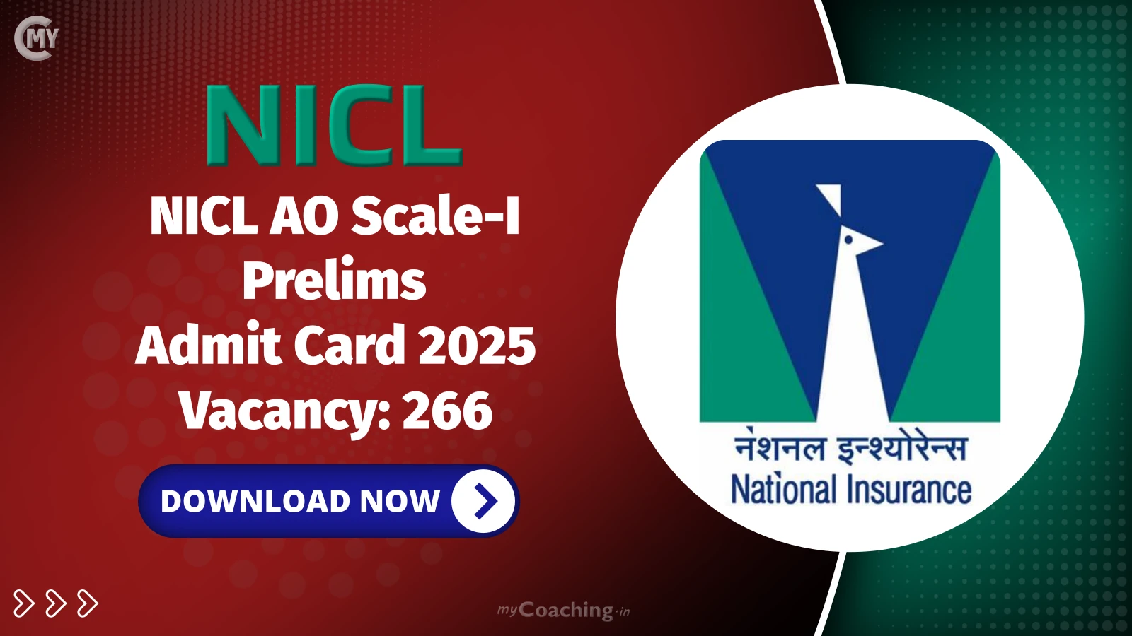 National Insurance Company Limited (NICL) Administrative Officer (AO) Scale-I Prelims Admit Card 2025
