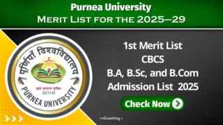 Purnea University UG 1st Merit List for B.A, B.Sc, and B.Com Admission List 2025
