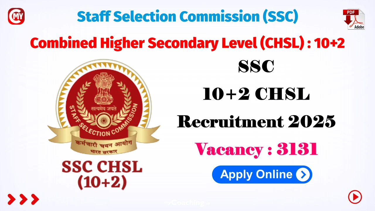 SSC CHSL 10 + 2 Recruitment 2025
