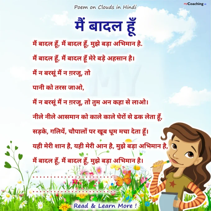 Main Badal Hu - Poem on Clouds in Hindi