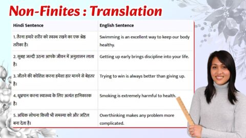 Non-Finites - Translation, English to Hindi