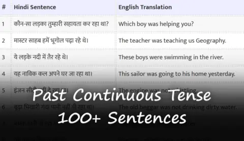 Past Continuous Tense