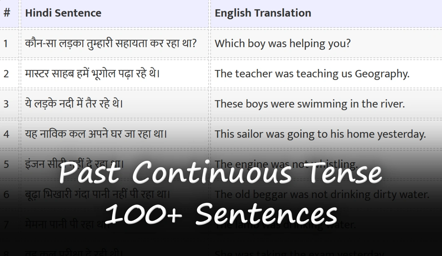 Past Continuous Tense