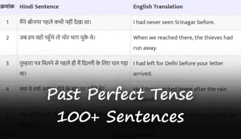 Past Perfect Tense