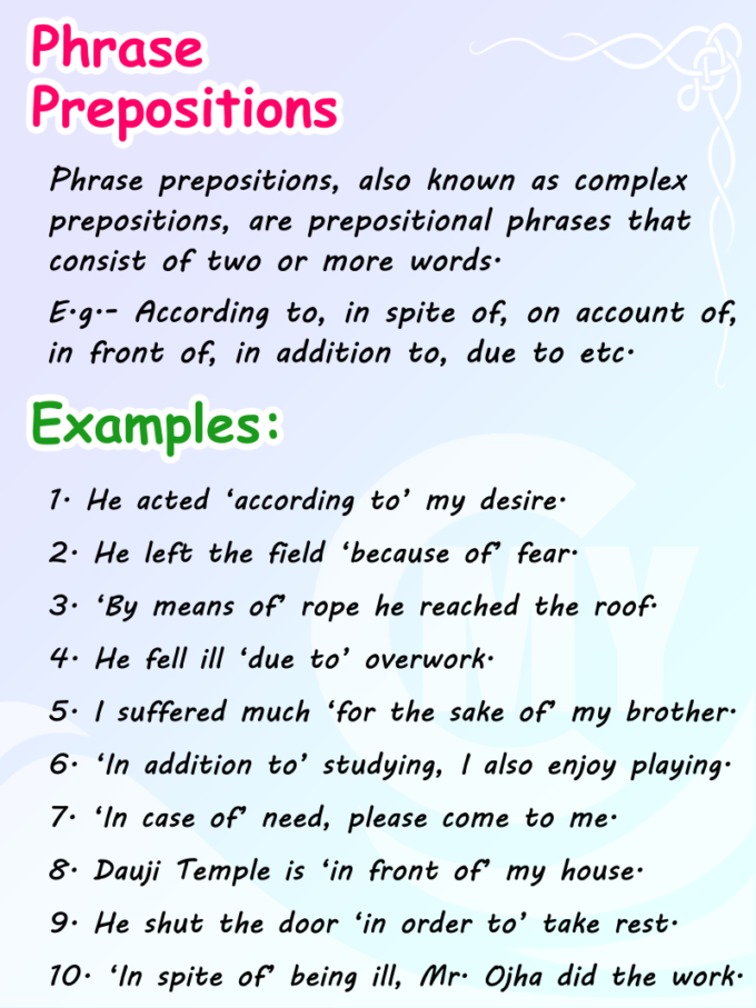 Phrase Prepositions
