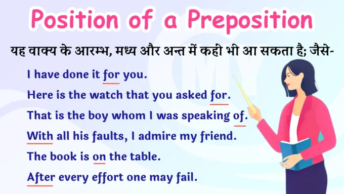Position of a Preposition