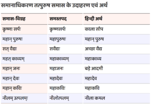 Samanadhikaran Tatpurush Samas